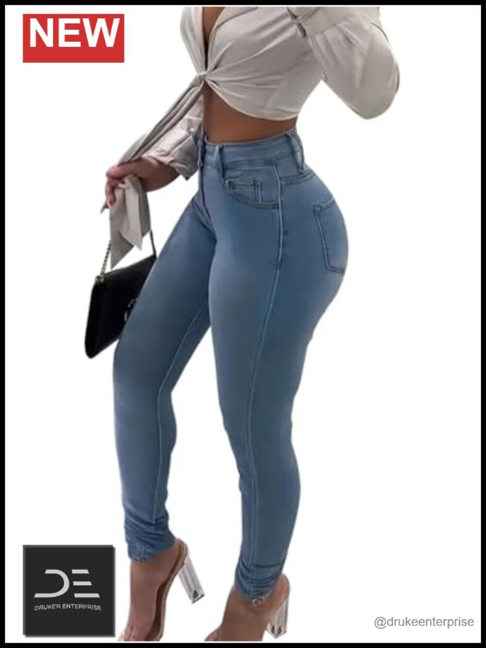 High Waist Stretch Butt Lifting Skinny Colombian Jeans
